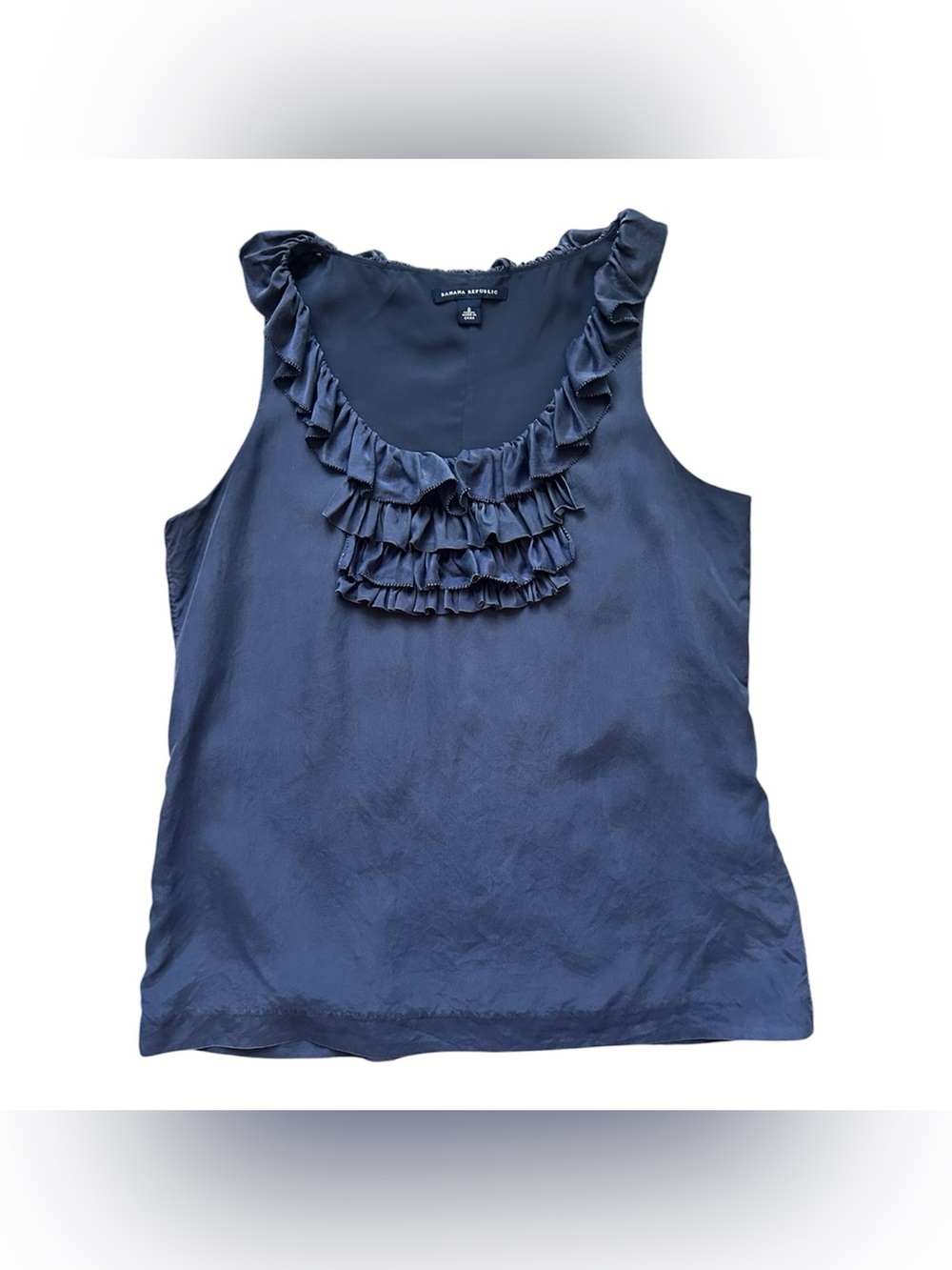 Banana Republic 100% Silk Ruffled Sleeveless Top with lining size small